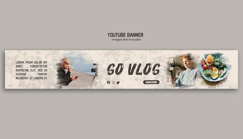 Youtube vlogging banner | Premium Psd #Freepik #psd #modern-banner #channel-banner #creative-banner #youtube-banner Youtube Banner Design For Vlogs, Youtube Banner For Vlog Channel, Youtube Banner Backgrounds Vlogging, Youtube Vlogs Banner, Youtube Vlog Channel Banner Backgrounds, Banner Youtube Vlogs, Youtube Banner Blog, Vlogging Banner, Youtube Banner Motovlog