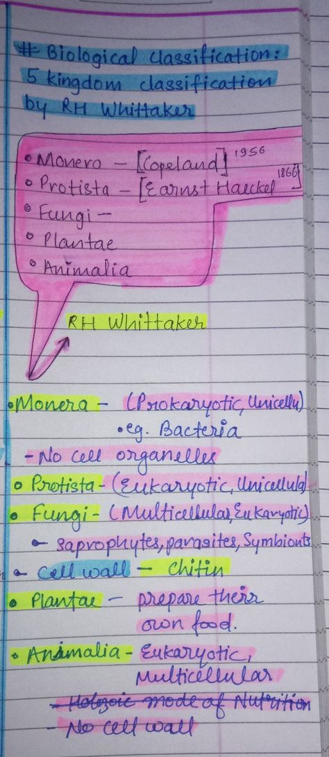 #BIOLOGICAL CLASSIFICATION : 5 KINGDOM CLASSIFICATION BY RH WHITTAKER 5 Kingdom Classification, Five Kingdom Classification, Kingdom Classification, Biological Classification, Cell Organelles, Cell Wall, Logic, Bullet Journal, Quick Saves