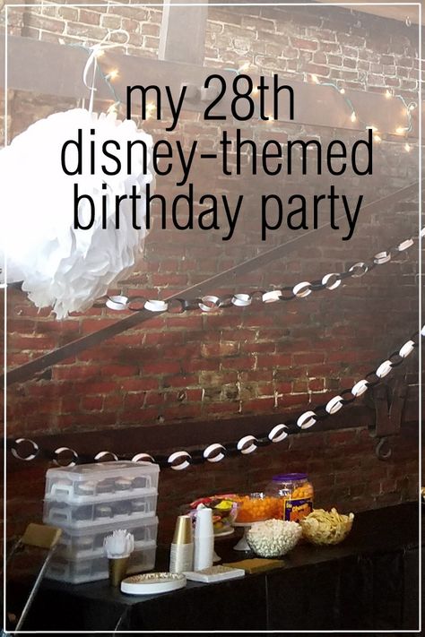 My 28th Disney-Themed Birthday Party via Chrystina Noel Disney 40th Birthday Party Ideas, Disney Themed 30th Birthday Party, Disney Birthday Party For Adults, Disney 30th Birthday Party, 28th Birthday Party Theme, Disney Party For Adults, Disney Party Ideas For Adults Decoration, Disney Theme Party For Adults, Disney Themed Birthday Party For Adults