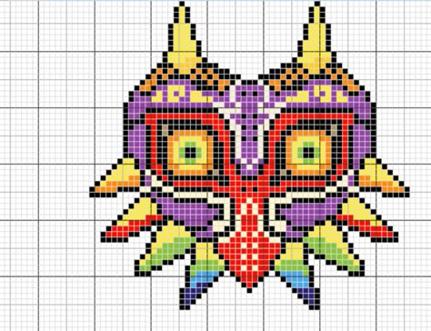 Majoras Mask Cross Stitch, Loz Cross Stitch, Legend Of Zelda Cross Stitch Pattern, Zelda Knitting Patterns, Geek Cross Stitch Patterns, Korok Cross Stitch, Zelda Cross Stitch Patterns Free, Legend Of Zelda Embroidery, Zelda Perler Bead Patterns