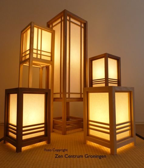 Japanese Lamp Design, Japanese Table Lamp, Japanese Lamps Traditional, Japanese Lights, Japanese House Modern, Shoji Lamp, Japanese Lighting, Floor Lanterns, Lamps Handmade