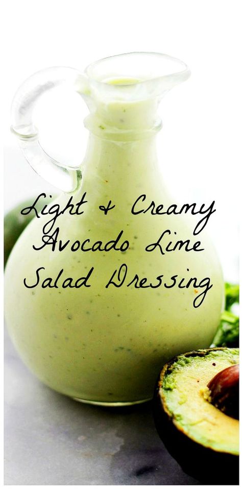 Lime Salad Dressing, Avocado Salad Dressing, Avocado Dessert, Creamy Yogurt, Yogurt Dressing, Avocado Dressing, Homemade Salads, Homemade Dressing, Homemade Salad Dressing