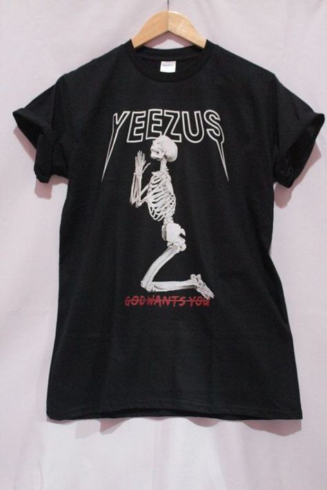 Yeezus Shirt Yeezus God Wants You Tshirt Kanye West Tour, Yeezus Shirt, Merch Inspiration, Yeezus Tour, Tour Merchandise, T Shirt World, Skeleton Shirt, Tour Merch, V Neck Tank Top