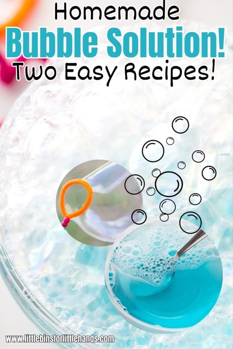 Bubble Solution Recipe, Giant Bubble Recipe, Bubble Science, Bubble Blowing Solution, Homemade Bubble Solution, Bubble Juice, Bubble Mixture, Mixture Recipe, Bubble Recipe