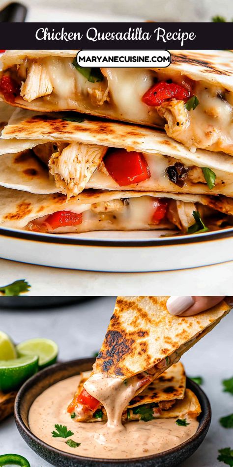 This flavorful chicken quesadilla is made with sautéed bell peppers, onions, and chipotle chilies, all wrapped in crispy tortillas. Dinner just got better! Best Chicken Quesadilla Recipe, Ms Recipes, Greek Yogurt Sauce, Chicken Quesadilla Recipe, Quesadilla Recipe, Low Fat Cheese, Chipotle Chili, Mexican Spices, Soft Tacos