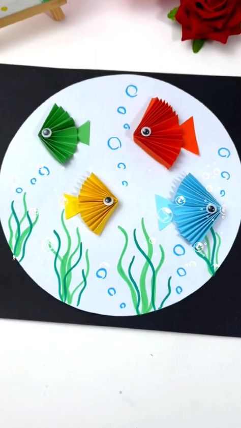 Handicrafts Ideas Handmade, Underwater Crafts For Kids, Art N Craft Ideas For Kids, Plates Crafts, Sea Creatures Crafts, Underwater Crafts, Beach Crafts For Kids, Scuba Vbs, Aquarium Craft