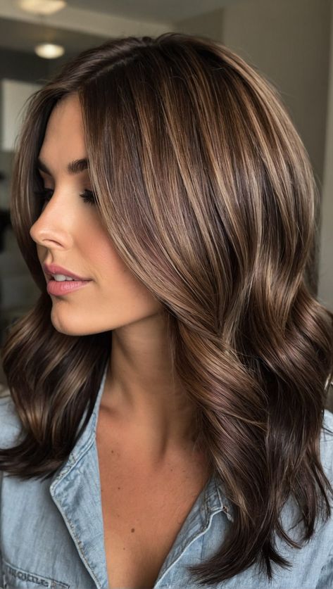 Summer 24 Hair Color, Balayage 2024 Trends, Brunette Balayage Hair Summer 2024, Sunkissed Hair Brunette, Rambut Brunette, Knot Bun, Brunette Hair With Highlights, Caramel Hair, Hair 2024