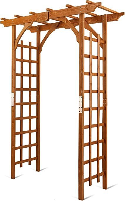 SCENDOR 82.6" High x 63.4'' Wide Wooden Garden Arbor, Trellis Plants Support with Durable Wood Use, Pergola for Garden Backyard, Lawn for Outdoor Garden Climbing Plants Wedding Arches Ceremony Wooden Garden Arbor, Wood Garden Trellis, Cedar Arbor, Arbor Trellis, Plants Wedding, Wood Trellis, Patio Wedding, Arbors Trellis, Ceremony Details