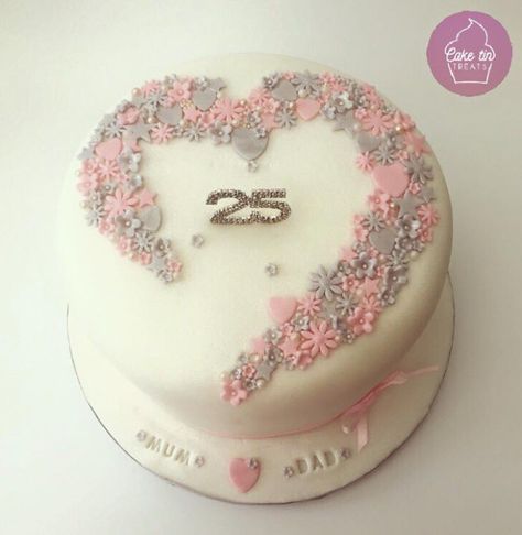 Silver Anniversary Cake Ideas, 25 Years Anniversary Cake, 25th Wedding Anniversary Cake, Silver Wedding Anniversary Cake, 25th Anniversary Cake, 25th Wedding Anniversary Cakes, 25 Anniversary Cake, 25th Wedding Anniversary Party, Happy Anniversary Cakes