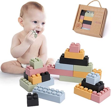 Amazon.com: bopoobo Children's Building Blocks 20pcs Safe and Chewable Soft Silicone Building Blocks Montessori Sensory Toy Set for 1.2.3 Year Old Baby 5 Colors Baby Bath Toys (20 Pieces) : Toys & Games Silicone Toys, Sensory Learning, Baby 5, Montessori Educational Toys, Toddler Sensory, Baby Bath Toys, Boy Gifts, Baby #5, Best Kids Toys