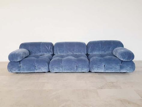 For Sale on 1stdibs - Mario Bellini designed this amazing modular sectional sofa for C&B Italia. These elements have been reupholstered in blue velvet. We have more original Blue Couch, Mario Bellini, Decor Studio, Bellini, Dream House Decor, Interior Inspo, Interior Furniture, Dream Home Design, B & B