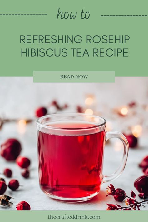 A beautiful cup of Rosehip Hibiscus Tea featuring rich colors and a refreshing herbal blend. Perfect for tea lovers looking for fruity and floral flavors in a simple homemade recipe, enjoyed cold or warm. Hibiscus Recipes, Hibiscus Tea Recipe, Cozy Drinks, Fruit Benefits, Diy Recipe, Hibiscus Tea, Tea Recipe, Essential Vitamins, Fruit Infused