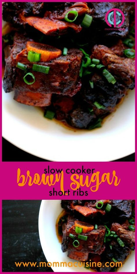 Brown Sugar Short Ribs, Slow Cooker Short Ribs, Brown Sugar Recipe, Easy Slow Cooker Dinner, Short Ribs Slow Cooker, Great Dinner Recipes, Beef Meals, Brown Sugar Recipes, Delicious Slow Cooker Recipes