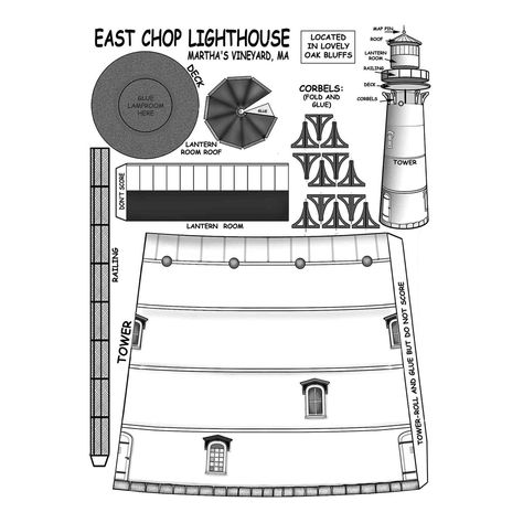 Excited to share this item from my #etsy shop: Lighthouse paper model, East Chop Lighthouse Template, Paper Lighthouse, Paper Models House, Diy Lighthouse, Paper Buildings, Lighthouse Crafts, Angel Garden, Magazine Crafts, Model House