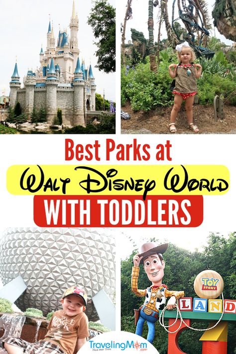 Taking toddlers to Disney World? These are the best Walt Disney World parks and rides for little ones. Magic Kingdom park tops the list, but should you bother with Epcot, Animal Kingdom, or Hollywood Studios? This the ultimate guide for taking a toddler to Disney including must-do shows and attractions, what to pack and where to eat. What are the best things to do at #DisneyWorld with a #Toddler? Disney World With Toddlers, Trip To Disney World, Disney Orlando, Disney World Planning, Disney World Parks, Visit Florida, Disney Resorts, Disney Tips, Disney World Tips And Tricks