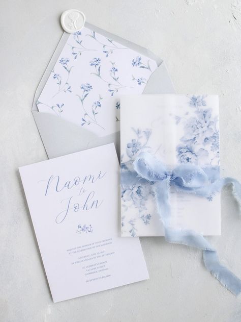 Dusty Blue And Grey Wedding, Blue And Grey Wedding, Baby Blue Wedding Theme, Wedding Invitation Dusty Blue, Invitation Dusty Blue, Grey Wedding Invitation, Light Blue Wedding Invitations, Wedding Invitation Blue, Grey Wedding Theme