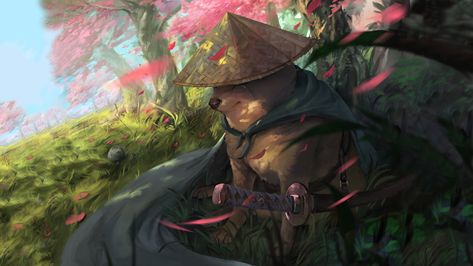 #katana #samurai #grass #petals #trees #dog #crying #cloack #4K #wallpaper #hdwallpaper #desktop Samurai Wallpaper, Samurai Art, 웃긴 사진, Dog Wallpaper, Cool Anime Pictures, Wallpaper Pc, Shiba Inu, Live Wallpapers, 그림 그리기