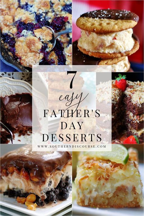 You’re going to love these 7 easy Father’s Day dessert recipes! From quick blackberry skillet cobbler to rich chocolate sheet cake to loaded ice cream sandwiches, these desserts are guaranteed to make Dad feel like the truly special guy he is. Loaded Ice Cream, Quick Cobbler, Fathers Day Dinner Ideas, Father's Day Cake, Chocolate Sheet Cake, Fathers Day Cake, Special Desserts, Best Comfort Food, Breakfast Recipes Easy