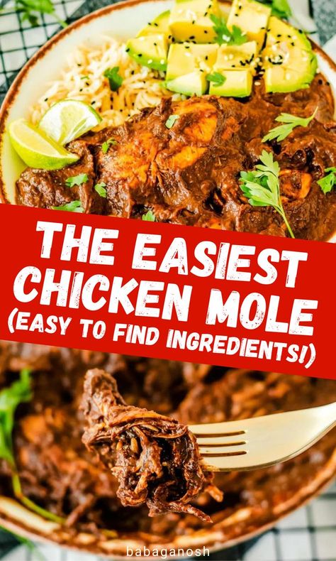 Authentic Mexican Mole Recipe, Pollo Recipes Mexican Chicken, Mole Dinner Ideas, Simple Dinner Recipes Mexican, Chicken Mole Casserole, Chicken Mole Instant Pot, Mexican Food Chicken Recipes, Latino Chicken Recipes, Best Mole Recipe