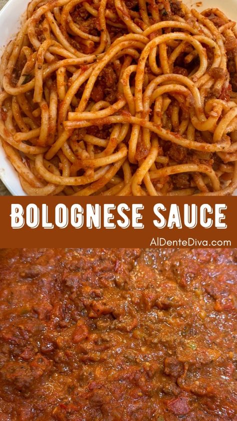 This bolognese sauce is a hearty, easy to make meat sauce using ground beef, crushed tomatoes, wine, Italian herbs and spices and just a few other simple Meat Sauce Recipe Italian, Authentic Italian Spaghetti Sauce, Meat Sauce Spaghetti, Italian Study, Bolognese Sauce Authentic, Bolognese Sauce Recipe, Pasta With Meat Sauce, Meat Sauce Recipes, Italian Herbs