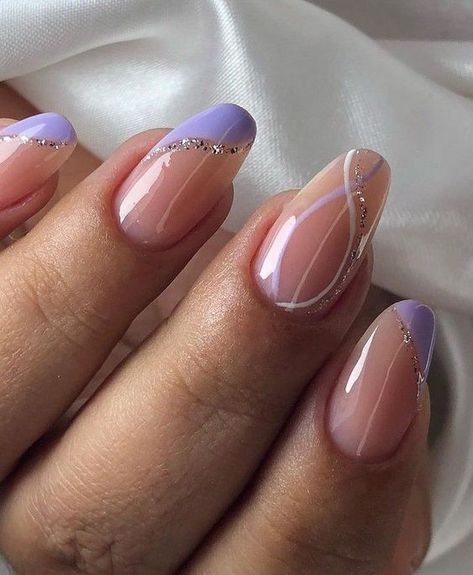 Hoco Nails, Lilac Nails, Purple Nail Designs, Lavender Nails, Simple Gel Nails, Girly Acrylic Nails, Casual Nails, Nails Blue, Cute Gel Nails