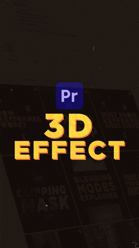 How to create a 3D Effect in Premiere Pro. 🔥 I usually use After Effects for simple 3D animations like this, but it’s actually much easier … | Instagram Premiere Pro Tutorials, Cyberpunk Design, After Effect Tutorial, Motion Graphics Animation, Premiere Pro, 3d Effect, Inspirational Videos, 3d Animation, After Effects