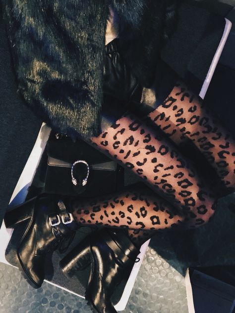 Shop the look from luxeandlouche on ShopStyle Leopard Socks, Moves Like Jagger, Stockings Outfit, Sock Outfits, Rock Outfits, Fashion Articles, Patterned Tights, American Girls, Classy Work Outfits