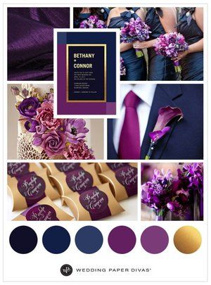 Jewel Tone Wedding Colors, Blue Beach Wedding, Purple And Gold Wedding, Wedding Color Scheme, Gold Wedding Colors, Beach Wedding Colors, Plum Wedding, Bouquet Bridesmaid, Purple Color Schemes