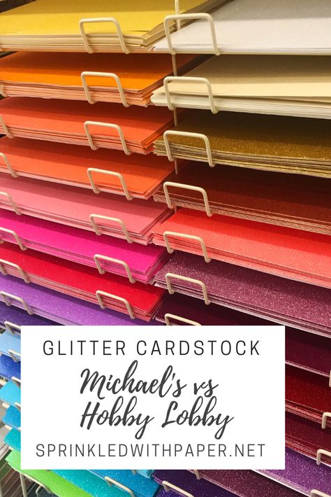 Michael's vs. Hobby Lobby Glitter Cardstock Paper Comparison - Sprinkled with Paper Glitter Cardstock Crafts, Hobby Lobby Projects, Paper Making Kit, Class Reunion Decorations, Hobby Lobby Wall Art, I Need A Hobby, Glitter Wall Art, Paper Blog, Hobbies For Women