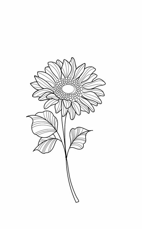 Tattoo Simple Flower, Sunflower Line Drawing, Sunflower Line Art, Sunflower Outline, Sunflower Vector, Flower Tattoo Stencils, Avengers Drawings, Japanese Flower Tattoo, Aztec Tattoo Designs