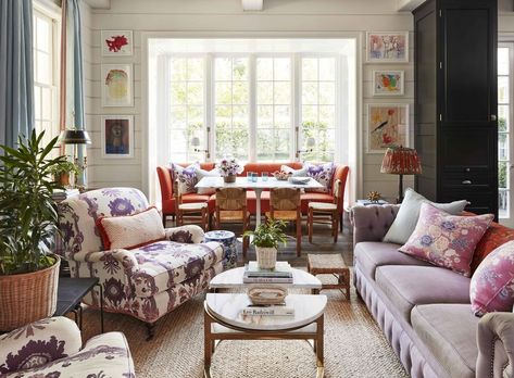 Caroline Gidiere, Veranda Magazine, Floral Chair, Banquette Seating, Georgian Homes, Birmingham Alabama, Design Del Prodotto, Boho Home, Residential Design