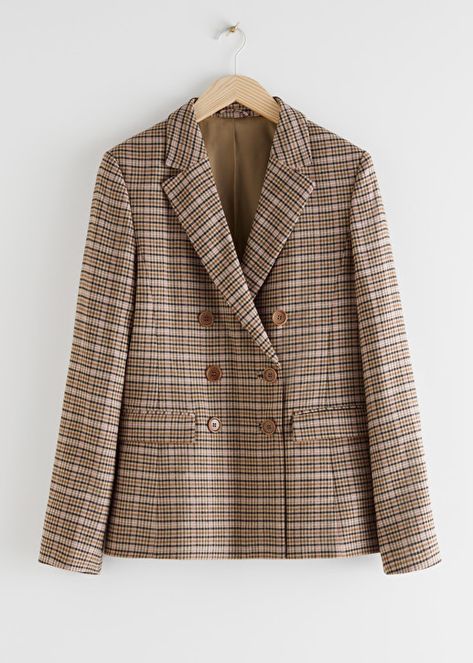 Summer To Autumn, Plaid Jacket Women, Fits Inspiration, Persian Fashion, Women In Suits, Autumn Looks, Blazer Beige, To Autumn, Houndstooth Blazer