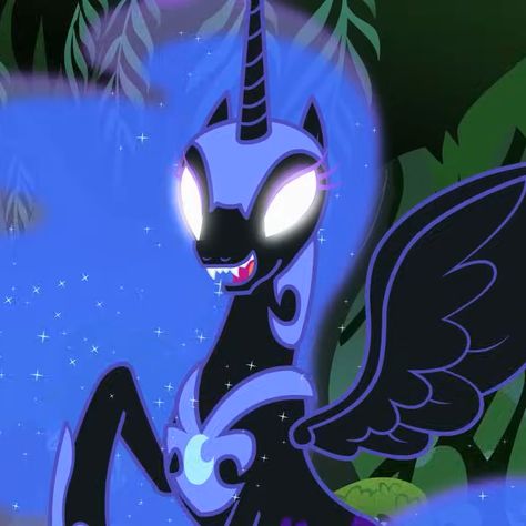 From My Little Pony: FiM S1E4 "Luna Eclipsed" tags: nightmare moon, princess luna, my little pony, mlp icon pfp Crystal Empire, Lyra Heartstrings, My Little Pony Poster, My Little Pony Princess, Nightmare Moon, Duos Icons, Luna Moon, Equestrian Girls, Mlp Characters