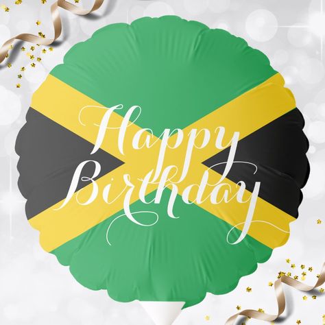 Jamaica Jamaican Flag Happy Birthday Party 57 Birthday, Jamaican Drinks, Jamaica Colors, Island Caribbean, 57th Birthday, Jamaican Flag, Caribbean Culture, Birthday Vacation, Birthday Party Balloon