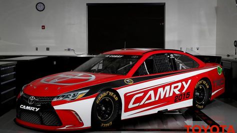 This 2015 Toyota Camry NASCAR Sprint Cup race car is ready for the track. 2015 Toyota Camry, Camry 2015, Toyota Racing Development, Toyota Usa, Nascar Race Cars, Japanese Domestic Market, Nascar Race, Gt Cars, Nascar Racing