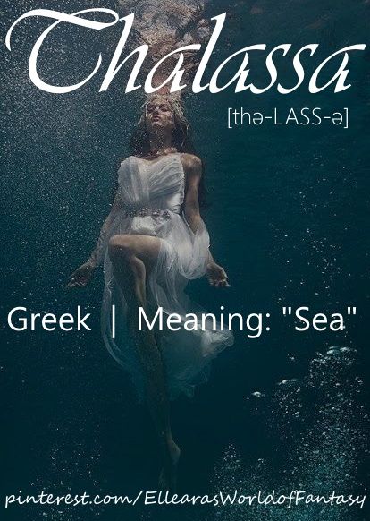 Thalassa / female / [In Greek mythology she was the primeval spirit or personification of the sea] #names #girlnames #greekmythology #fantasynames #namen #mädchennamen Greek Mythology Names Female, Sea Names, The Sea Photography, Southern Baby Names, Warrior Names, Fantasy Character Names, Goddess Names, Female Character Names, Character Name Ideas