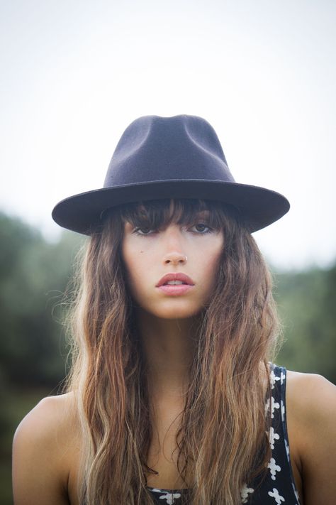 . Bangs With Hat, Nerd Glasses, Fashion Terms, Brimmed Hat, Hipster Fashion, Wide Brimmed Hats, Wide Brimmed, Her Style, Beautiful Hair