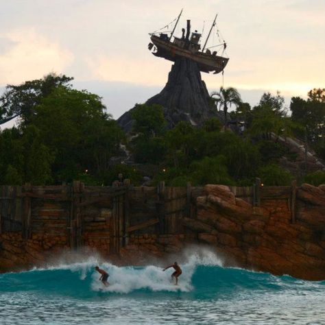 Where better to learn to surf? Theme Park Planning, Fun Water Parks, Lake Buena Vista Florida, Typhoon Lagoon, Disney California Adventure Park, California Adventure Park, Wave Pool, Vacation Florida, World Water