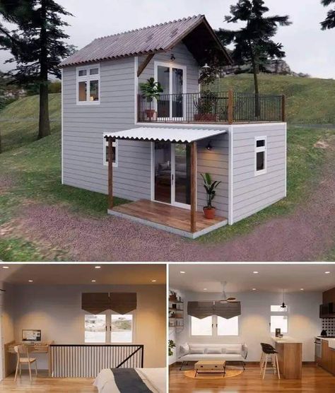 Cute Mini House Tiny Homes, Tinyhouse Tiny Homes, Tiny Home Exteriors, Shed Homes Ideas, Tiny House Village, Shed Home, Shed To Tiny House, Tiny House Loft, Tiny House Community