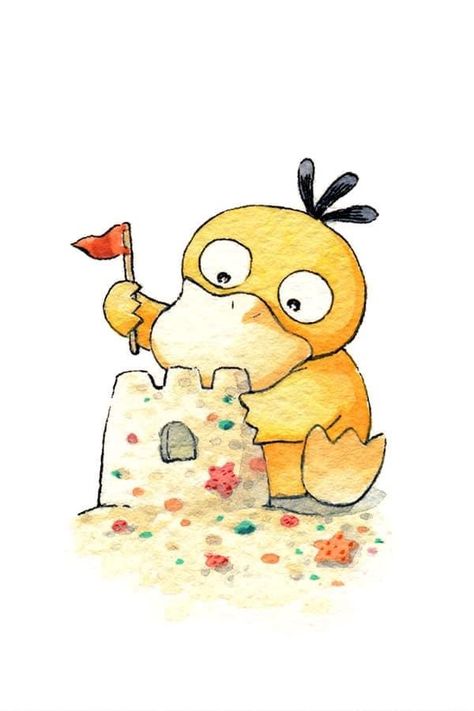 Psyduck Aesthetic, Psyduck Drawing, Cute Psyduck, Pokemon Painting, Pokemon Photo, Graffiti Doodles, Pokemon Collection, Cute Pokemon Wallpaper, Pokemon Memes