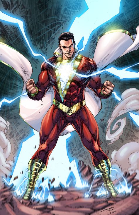 ArtStation - SHAZAM!, Pressy Patanik Shazam Comic, Shazam Dc Comics, Original Captain Marvel, Green Lanterns, Captain Marvel Shazam, Dc Comics Wallpaper, Dc Comics Heroes, Martian Manhunter, Univers Dc