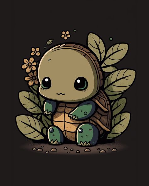 Cute Tortoise Cartoon, Anime Turtle, Japanese Wisdom, Cute Turtle Cartoon, Cute Turtle Drawings, Tortoise Drawing, Kawaii Turtle, Turtle Wallpaper, Cute Tortoise