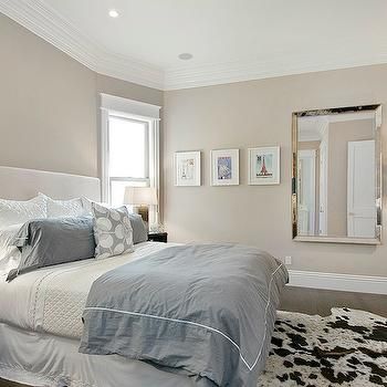 Venetian Beaded Mirror, Contemporary, bedroom, Benjamin Moore Grege Avenue, Cardea Building Co. Relaxing Bedroom Colors, Taupe Bedroom, Bedroom Paint Colors Master, Design Ložnic, Best Bedroom Colors, Living Colors, Taupe Walls, Bedroom Color Combination, Bedroom Traditional