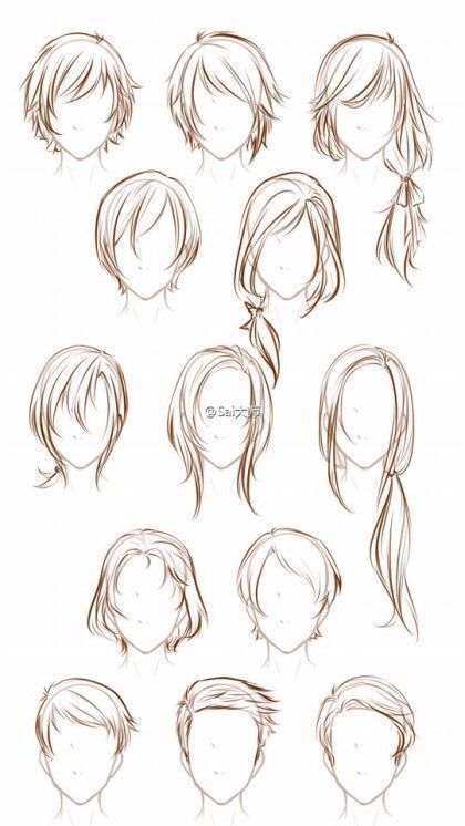 Hairstyle reference for drawing Male Hairstyles, Pelo Anime, Drawing Hair Tutorial, Manga Hair, Drawing Hair, Hair Sketch, Hair Drawing, Seni Dan Kraf, Pencil Art Drawings