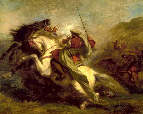 Collision of Moorish Horsemen | by lluisribesmateu1969 Delacroix Paintings, Romanticism Artists, Eugène Delacroix, Peter Paul Rubens, Oil Painting Reproductions, Painting Reproductions, Horse Art, Art Movement, Metropolitan Museum Of Art