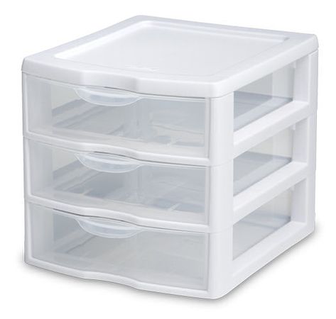 Sterilite 2073: Small 3 Drawer Unit Countertop Drawers, Storage Carts, Drawer Cart, Plastic Drawer Organizer, 3 Drawer Storage, Plastic Drawers, Drawer Unit, Drawer Organizers, Small Organization