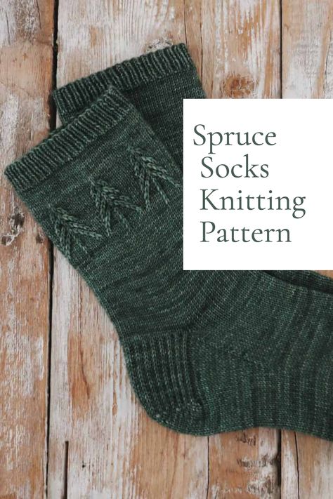 Let this pattern bring you a pair of festive socks during the holidays or a unique detailed sock all throughout the colder months. Make for yourself or as a gift, these tiny spruce trees are sure to bring happiness to both the maker and the wearer. Socks Knitting Pattern, Spruce Trees, Christmas Tree Sweater, Socks Knitting, Tree Sweater, Knit Christmas, Sock Knitting, Sock Knitting Patterns, Slippers Pattern