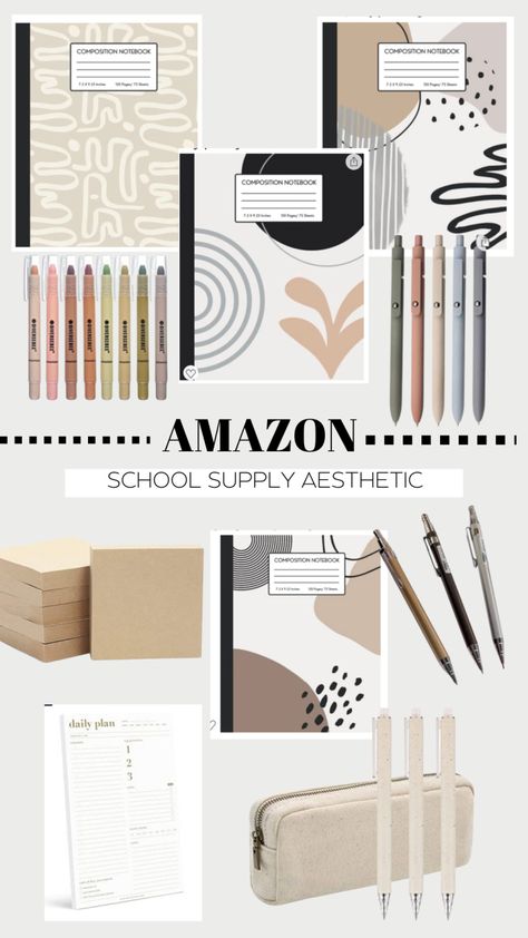 Amazon Back to School Supplies – Hey There! Clean Girl Back To School Supplies, Graduate School Supplies, Clean Girl Aesthetic School Supplies, Neutral Color School Supplies, Clean Girl School Supplies, Aesthetic School Supplies Amazon, Aesthetic School Supplies Themes, School Supplies Shein, Cheap Stationery For Back To School