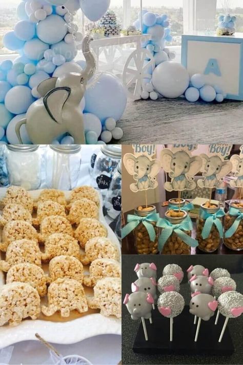 Baby Girl Elephant Shower Ideas Theme, Baby Elephants Baby Shower Ideas, Dumbo Baby Shower Theme Boys, Baby Elephant Baby Shower Ideas For Girl, Elephant Boy Baby Shower Theme, Elephant Shower Ideas, Elephant Themed Baby Shower Ideas Girl, Dumbo Themed Baby Shower Ideas, A Little Peanut Is On The Way