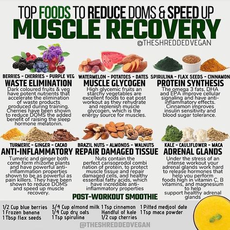 Plant based muscle recovery foods -  @theshreddedvegan - Follow @plantbased.community for more info and be part of the... Muscle Recovery Foods, Food For Muscle Growth, Heathly Recipes, Recovery Food, Instagram Guide, Muscle Recovery, Summer Body, What To Eat, 60 Minutes